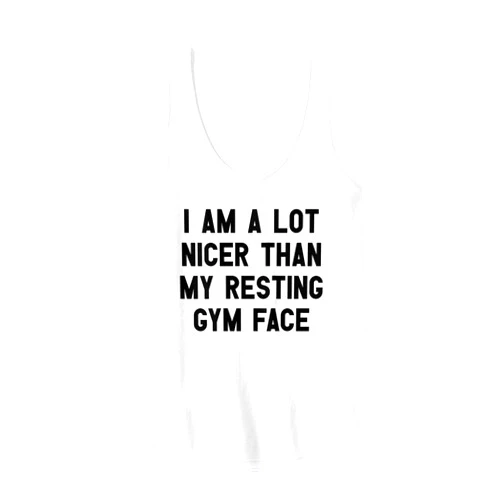 Ava & Abigail Fitness Apparel Womens I Am A Lot Nicer Than My Resting Gym Face I Funny Fitness Tank Top