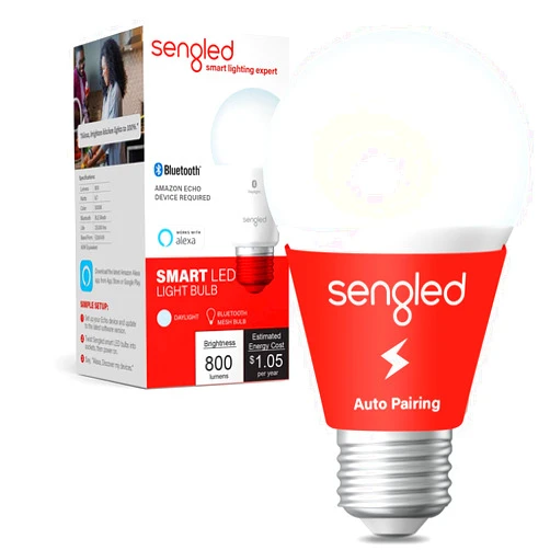 Sengled Alexa Light Bulb, S1 Auto Pairing with Alexa Devices, Smart Light Bulbs that Work with Alexa, Bluetooth Mesh Smart Home Lighting, Daylight 5000K, E26 60W Equivalent, 800LM, 1-Pack