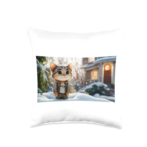 Torsten Simon Cat Rattlesmudge Throw Pillow