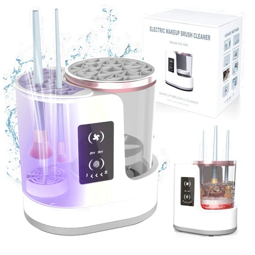 OctHope 3 IN 1 Electric Makeup Brush Cleaner Machine With Makeup Brush Dryer-Holder-Portable Automatic USB Cosmetic Brushes Cleaner Tool for All Size Beauty Makeup Brush Set,Contour, Eyeshadow, Blush Brush