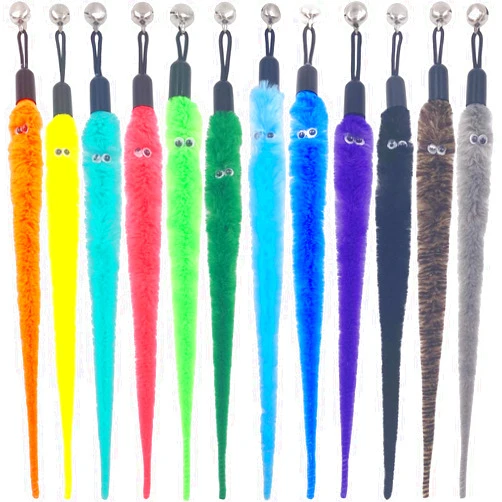 TIENAILING Cat Worm Toy Refills Cat Wand Replacement Worms, 12 PCS Cat Worms Refill, Cat Wand Attachments Worm for Cat Toys