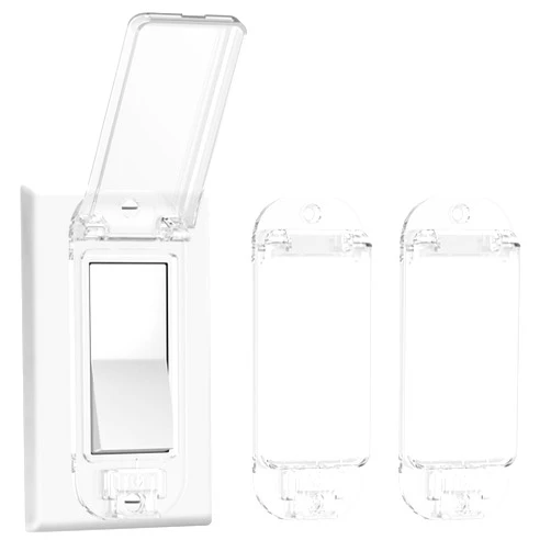 LRANFOW 2 Light Switch Guard Cover, Baby Proof Wall Switch Cover Guard for Rocker Light Switch Protects Your Lights or Circuits from Being Accidentally Turned On or Off