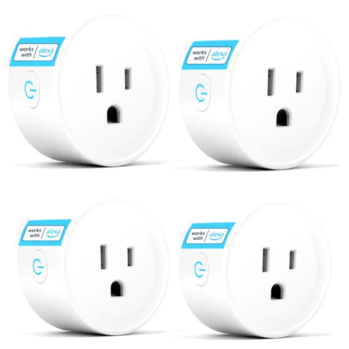 ExIoTy Smart Plug, Works with Alexa Only, Simple Setup with One Voice Command, Voice Control, Remote Control, Timer & Schedule & Group Controller, Bluetooth Mesh Outlet, Alexa Echo Required （4 Pack）