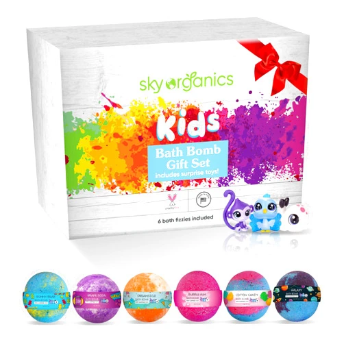 Sky Organics Kids Bath Bomb Gift Set for Body to Soak, Nourish & Enjoy, 6 ct.