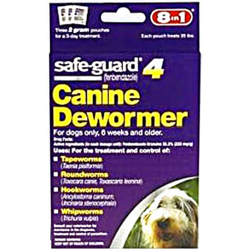COMOYA Eight in One Safeguard 4 Canine Dewormer for Medium Dogs -- 2 g - 3 Pouches