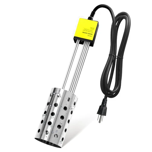 GESAIL 1000W UL-Listed Electric Immersion Heater, Bucket Water Heater with 304 Stainless-Steel Guard, Submersible Bucket Heater with Thermostat and Auto Shutoff, Heats 5 Gallons Water in Minutes