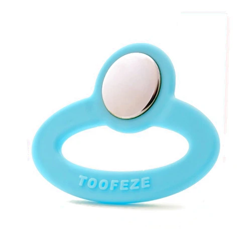 Toofeze Ice Cold Baby Teether Toy – Fast Pain Relief – All Natural Silicone and Stainless – Ages 3 mos+ (Sky Blue)