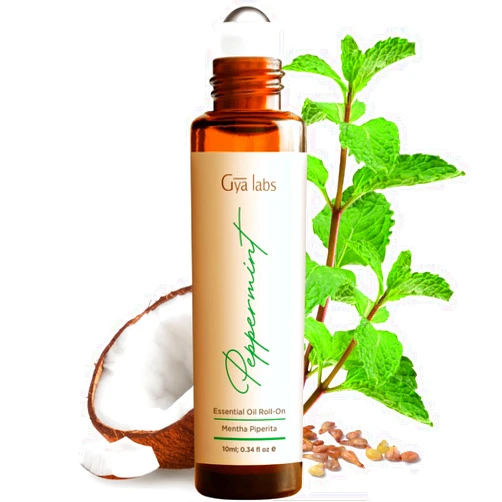 Gya Labs Peppermint Essential Oil Roll On - Natural Queasiness Soother for Pregnant Women, 100% Pure Natural Peppermint Oil Roller for Motion Relief, Head Cooling, Pregnancy Must Haves (0.34 Fl Oz)