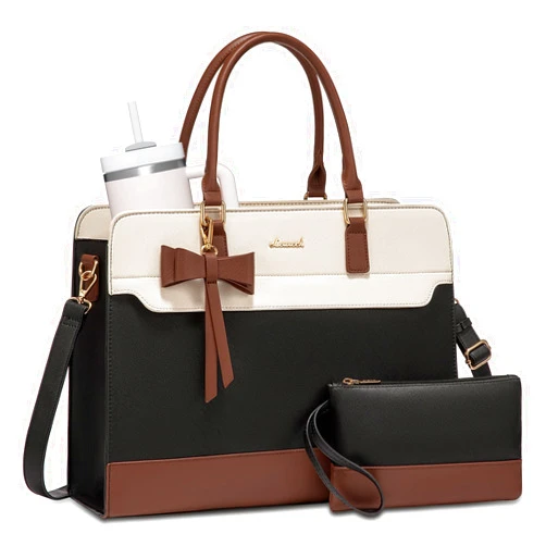 LOVEVOOK Laptop Tote Bag for Women,Leather Work Bag, Waterproof Business Teacher Bag,Large Computer Handbag Purse Briefcase,Office Gifts for Women