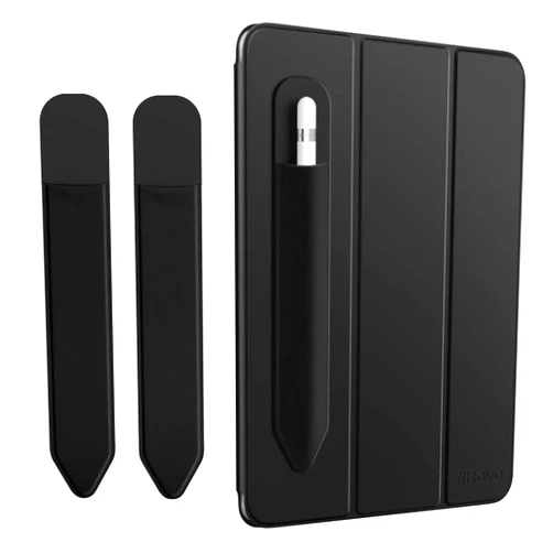 TiMOVO Pencil Holder Compatible with Apple Pencil Pro, Apple Pencil (USB-C) /Apple Pencil (1st & 2nd Gen), Elastic Pencil Pocket Pouch Adhesive Sleeve Case for iPad Pens and Stylus - 2 Pack