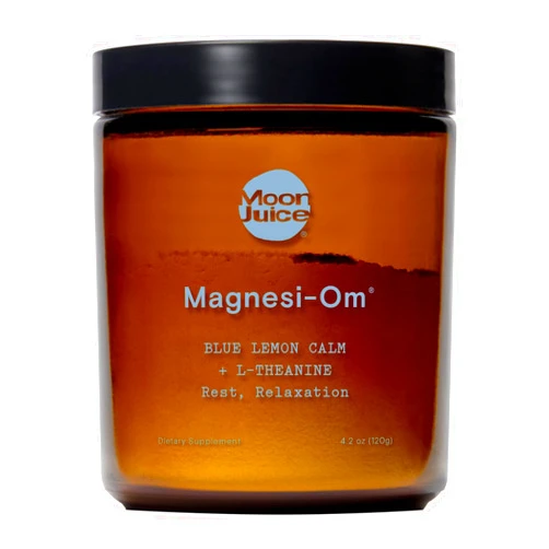 Moon Juice Magnesi-Om Magnesium Powder Supplement - Chelated Magnesium Complex + L-Theanine Blend for Rest, Relaxation & Regularity - Vegan, Non-GMO & No Sugar, Blue Lemon, 4.2 oz, 30 Servings