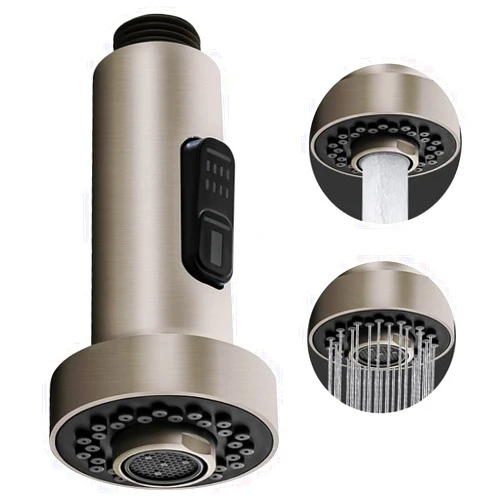 Beati Faucet Kitchen Faucet Sprayer Head Replacement Parts,Pull Out Down Kitchen Sink Faucet Nozzle Spout Head 2 Functions, Brushed Nickel