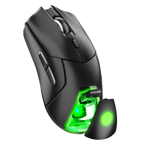 FMOUSE Wireless Mouse for Laptop, Ergonomic Bluetooth Mouse with Triple Mode (Dual Bluetooth + 2.4G Wireless) 4000 DPI USB-C Rechargeable Silent Mouse for PC Computer Laptop Desktop (Black)