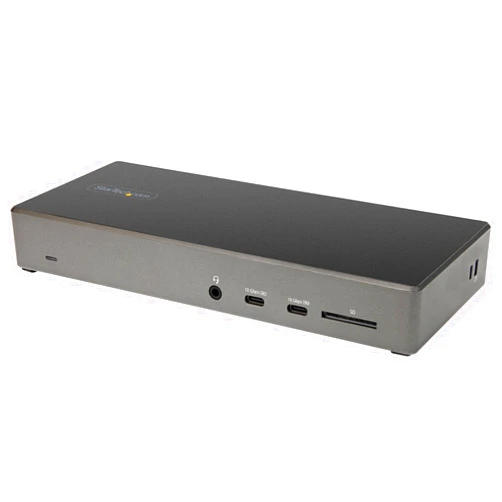 StarTech.com USB C Triple 4K Monitor Docking Station - 100W Power Delivery - DP 1.4 Alt Mode & DSC, 2 DisplayPort/HDMI 2.0-6 USB (2 at 10Gbps), SD - Windows/Chrome (DK31C2DHSPD) - Black & Space Gray