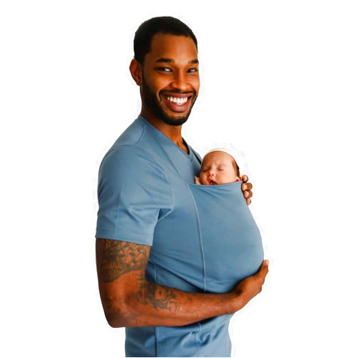 Lalabu Dad Shirt Baby Carrier | The Original Dad Baby Carrier Shirt That Looks Like a Tee | Designed to Help New Dads Bond | Comfortable & Easy to Use Mens Baby Carrier | Brook, XL, Short Sleeve