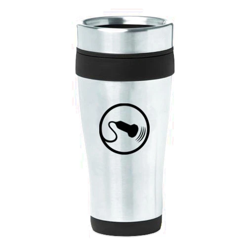 MIP 16 oz Insulated Stainless Steel Travel Mug Sonography Sonographer Ultrasound (Black)