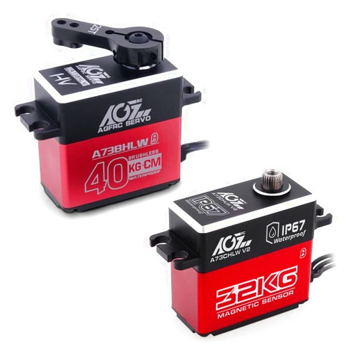 AGFRC 32KG A73CHLW V2 Coreless Waterproof Servo and A73BHLW 40KG Brushless Waterproof Programmable Steering Servo