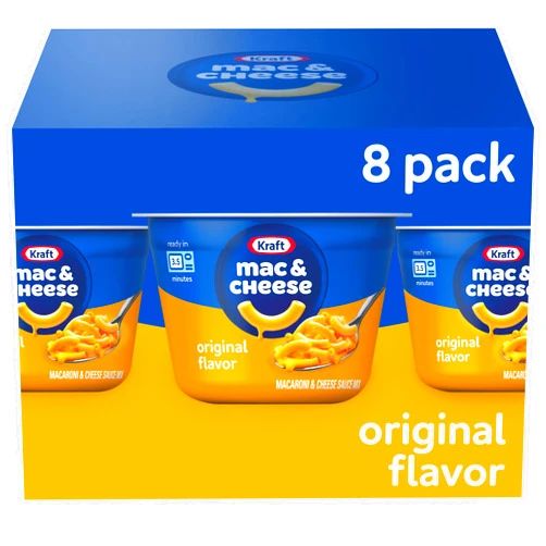 Kraft Mac & Cheese Kraft Original Easy Microwavable Macaroni and Cheese Cups (8 ct Box, 2.05 oz Cups)