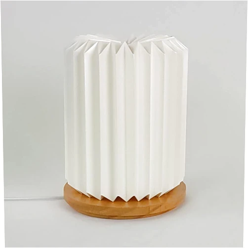 Studio pleat LLC Pillar M - dimmable, table lamp, origami table lamp, modern, nursery, bedside lamp