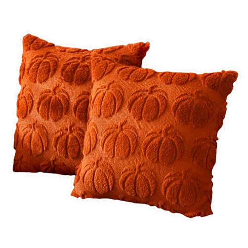 Generic Pumpkin Fall Decorative Throw Pillow Covers,Cozy Autumn Theme, Set of 2 Pumpkin Designs Soft Pillow Covers for Home Accent Autumn Cushions Covers for Farmhouse Couch Cushion Covers (BN)
