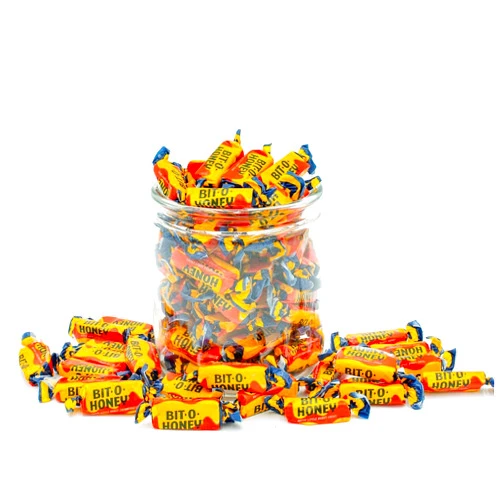 9 SHANI'S ROOTS SHOOTS Bit Honey Chewy Candy Classic Honey And Almond Taffy Individually Wrapped Bulk Candy Jar Retro Nostalgic Treat Great for Office, Parties & Gifts (3 lb)