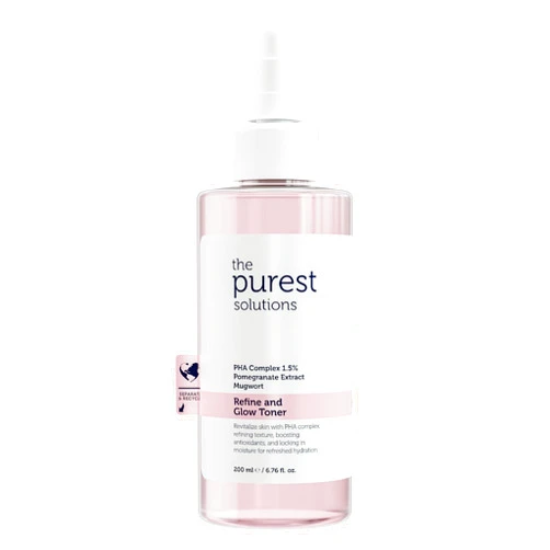 The Purest Solutions Refine & Glow PHA 1.5% Exfoliating Toner for Sensitive Skin – Purifying & Brightening Facial Toner with Mugwort & Pomegranate Extract for Smooth, Radiant Skin