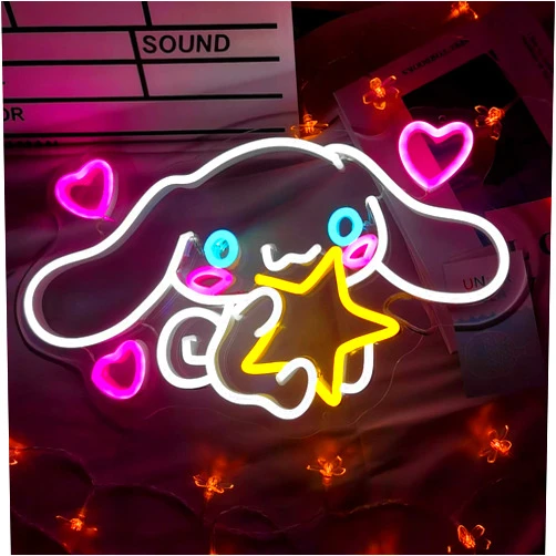 KiMineon Cinnamoroll Neon Sign Anime Light, 3D Wall Art Cute LED Neon for Bedroom Game Room Apartment, Japanese Cartoon Character Dog Image Adorable Home Decor Night Lamp Personalized Gift for Her Kids - 15