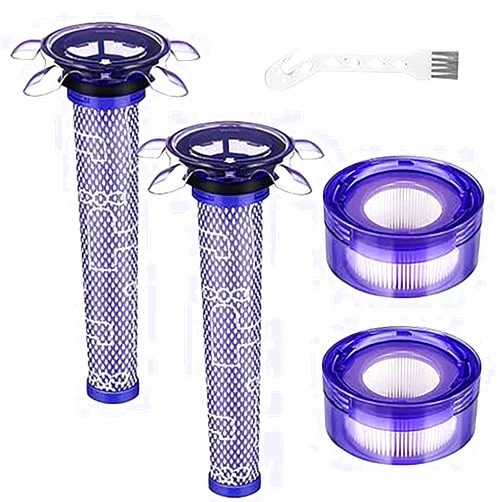 Erinice Upgraded V8 Plus Filter Replacement for Dyson V8 V7 SV25 SV37 V8 Animal/Extra/Absolute Cordless Vacuum, 2 Post + 2 Star Pre-motor Filters, Replace to Part # 965661-05