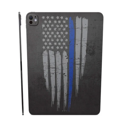MIGHTY SKINS Skin Compatible with Apple iPad Pro 13 (M4) 2024 - Thin Blue Line - Premium 3M Vinyl Protective Wrap Decal Cover - Easy to Apply | Crafted in The USA by MightySkins