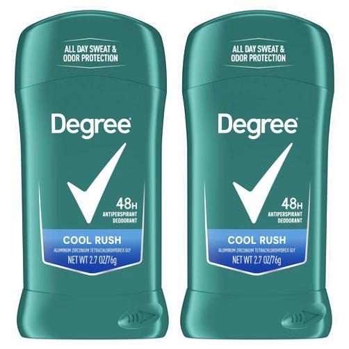Degree Men Original Antiperspirant Deodorant Cool Rush Twin Pack 48-Hour Sweat & Odor Protection Antiperspirant For Men 2.7 oz