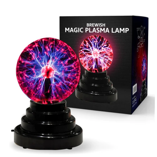 Brewish 3 inch Plasma Ball Lamp Touch Sensitive Novelty Nebula Sphere Globe Magical Orb Toy Gift for Kids, Men & Women for Birthday, Christmas, Party Celebrations (3 INCH) - USB & Battery Powered