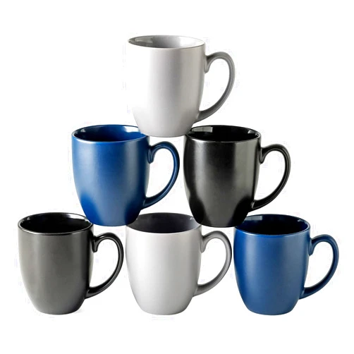 AmorArc 16oz Coffee Mugs Set of 6, Large Ceramic Coffee Mugs for Man, Woman, Dad, Mom, Modern Coffee Mugs Set with handle for Tea/Latte/Cappuccino/Milk/Cocoa. Dishwasher&Microwave Safe, Multi