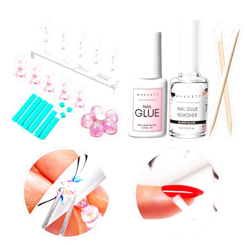 Makartt Acrylic Nail Stand Nail Practice Stand Magnetic Nail Tips Practice Bundle with Makartt Nail Glue with Glue Remover Kit