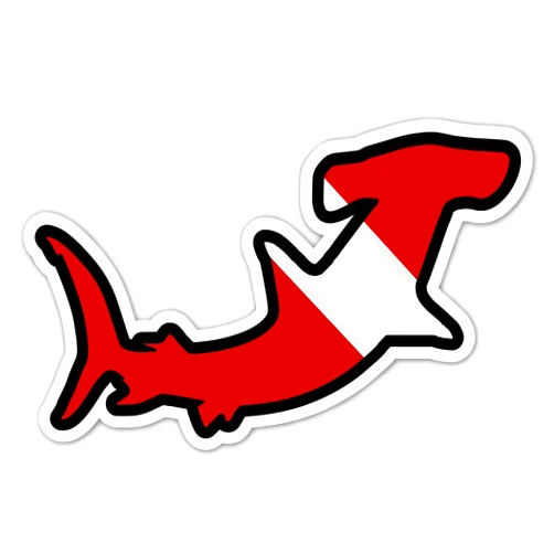 Sticker Frenzy Hammerhead Shark Scuba Diving Symbol Vinyl Decal Bumper Sticker 4” X 6”