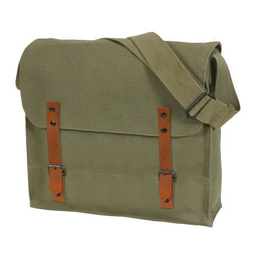 Rothco Canvas Medic Bag Crossbody Shoulder Bag with Leather Closing Straps