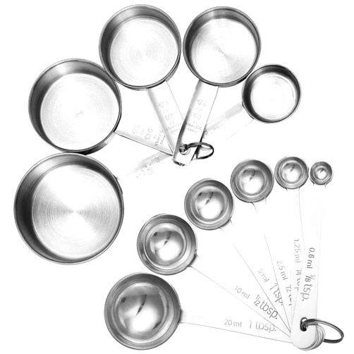 Accmor 11 Piece Stainless Steel Measuring Spoons Cups Set, Premium Stackable Tablespoons Measuring Set for Gift Dry Liquid Ingredients Cooking Baking