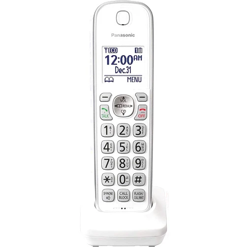 PANASONIC Additional Cordless Phone Handset for use with KX-TGD53x Series Cordless Phone Systems - KX-TGDA50W1 (White)