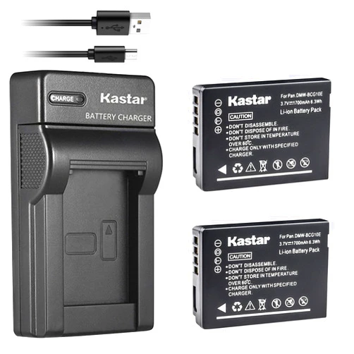 Kastar Battery (X2) & Slim USB Charger Replacement for Panasonic DMW-BCG10 Battery, Lumix DMC-3D1 DMC-TZ10 TZ18 TZ19 DMC-TZ20 TZ22 TZ25 TZ27 DMC-TZ30 TZ31 TZ35 DMC-TZ65 DMC-TZ6 DMC-TZ7 DMC-TZ8 Camera