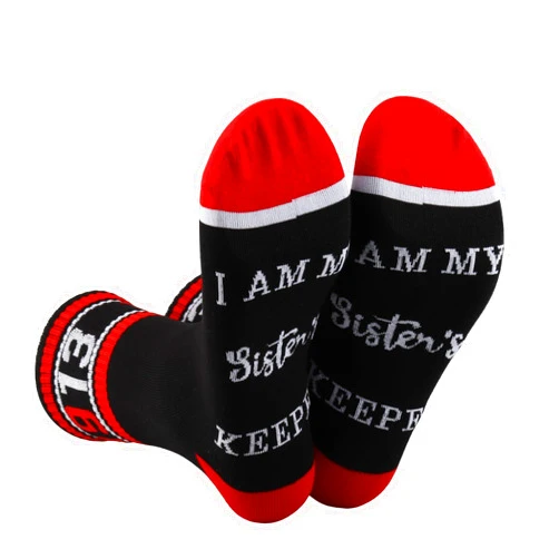 CENWA 1 Pair Sorority Sister Socks I Am My Sister’s Keeper Sorority Sister Socks Gift Friend Sister Birthday Socks