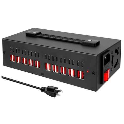 MIXILIN Portable USB~C Charger Block, 300W(40A) 40Port (20 USB A & 20 USB~C Port) Home USB Charging Station for Multiple Devices, Desktop USB Wall Charger Compatible with iPhone, iPad, Kindle, Tablets, Watch