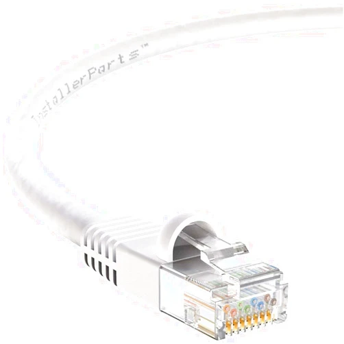 InstallerParts Ethernet Cable CAT5E Cable UTP Booted 15 FT - White - Professional Series - 1Gigabit/Sec Network/Internet Cable, 350MHZ