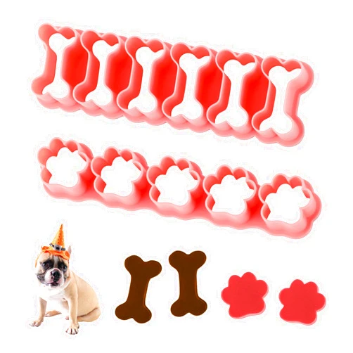 Giantree 2 Pcs Mini Cookie Cutters, 1 Inch Dog Bone Cookie Cutter Dog Paw Cookie Cutter Cute Cookie Cutter Set Homemade Dog Treats Cutters for Baking Cakes Cookies Sugar Making Dog Themed Party Gif(2)
