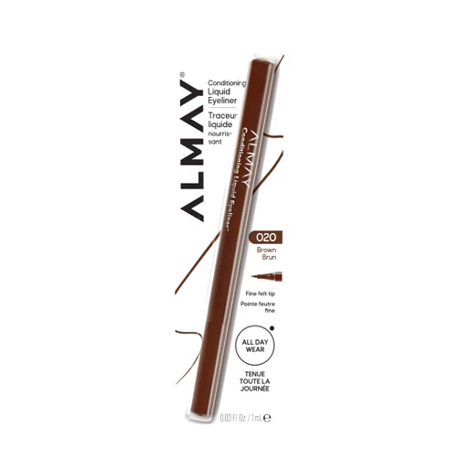Almay Conditioning Liquid Eyeliner, Longwearing, Waterproof, Hydrating (Packaging May Vary), 20 Brown, 0.03 fl oz