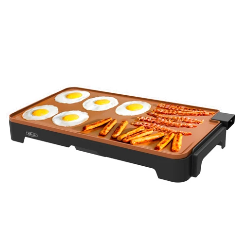 BELLA XL Electric Ceramic Titanium Griddle, Make 15 Eggs At Once, Healthy-Eco Non-stick Coating, Hassle-Free Clean Up, Large Submersible Cooking Surface, 12