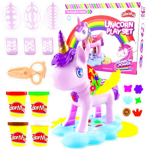 Oun Nana Playdough Haircut Set for Kids Gifts , Playdough Hair Styling Salon Toys with 4 Cans, Dough Scissors, Pretend Play Toys for Girls and Boys Ages 3 and Up