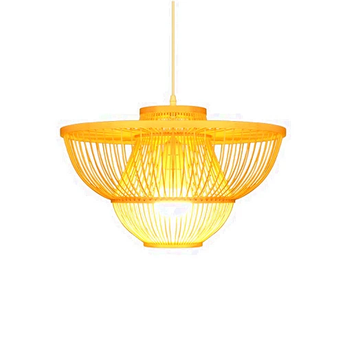 MTDYGHXQ Japanese Style Bamboo Chandelier,Creative Flowerpot Shape Rattan Hanging Light,Bamboo Lampshade,Tatami Bedroom Decorative Lighting Fixture,E27 Hanging Lamp