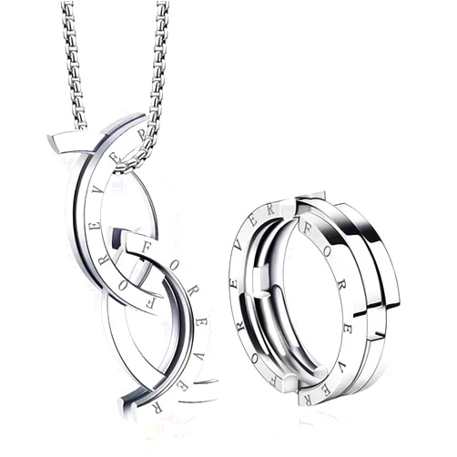 Salloog Unique Deformation Ring Fidget Necklace: Forever Infinity Necklace For Women Promise Jewelry Gifts - Fashion Anxiety Necklaces Couples Necklace Adjustable For Men