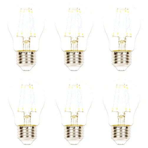 Westinghouse 5316620 4.5 Watt (40 Watt Equivalent) A15 Dimmable Clear Filament LED Light Bulb, Medium Base, 6 Pack