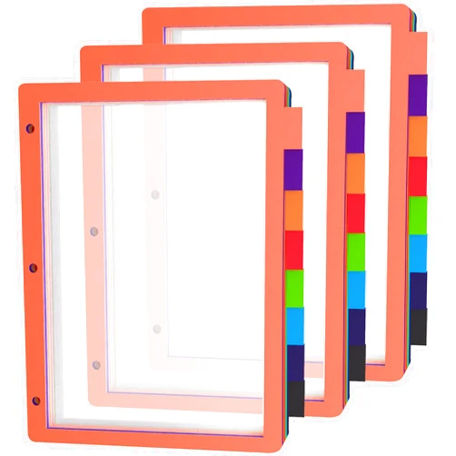 HABGP 24Pcs/3 Set 8 Tab Dividers for 3 Ring Binder, 24 Pcs Clear Color 3 Ring Binder Dividers with Tabs, Page Folder Dividers, Plastic Tabbed File Dividers with Tabs, Three Ring Binder Index Dividers