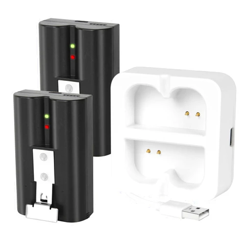 DSGSANO 2-Pack 6040mAh Replacement Battery with Charger Station for Ring-Doorbell 2/3/4,Spotlight Camera,Stick Up Cam Indooor and Outdoor (White Charger + 2 Battery)